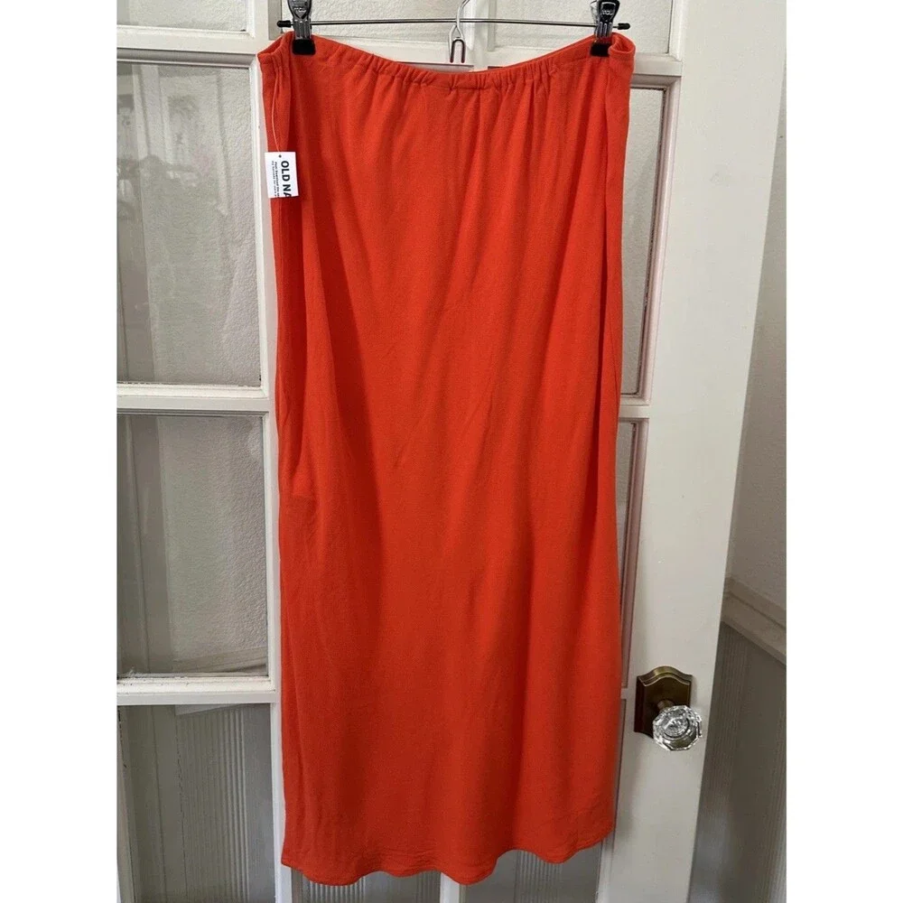 NWT Bright Orange Midi Slip Skirt Old Navy Women's Large - Picture 11 of 11